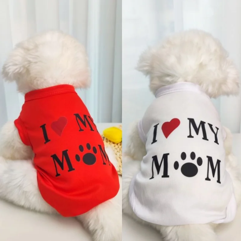 Lovely pet print vest Cat Dog T shirt Summer Breathable Clothes