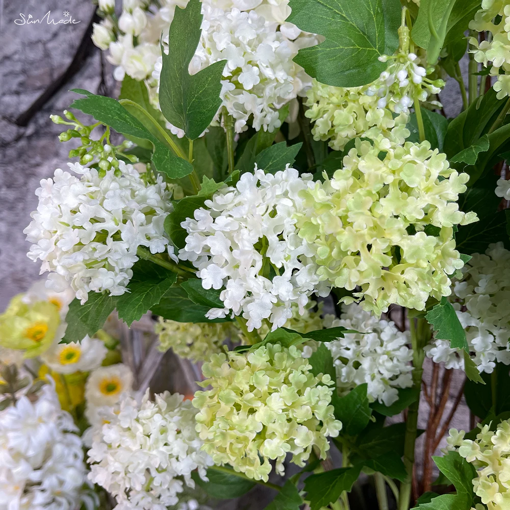 Silk Flowers  Artificial White Paniculata Hydrangea