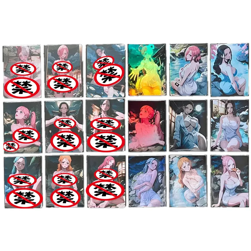 

9Pcs/set Anime One Piece ACG Heroine Nami Uta Yamato Perona Sexy Card Hot Spring Series Toy Gift Classic Game Collection Card