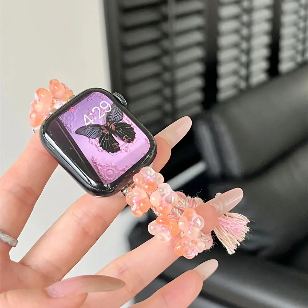 

Ремешок для Apple Watch band 44 мм 45 мм 42 мм 40 мм 41 мм 44 мм, эластичный плетеный соло-браслет, correa Series 9 8 7 6 5 4 SE Ultra 49 мм