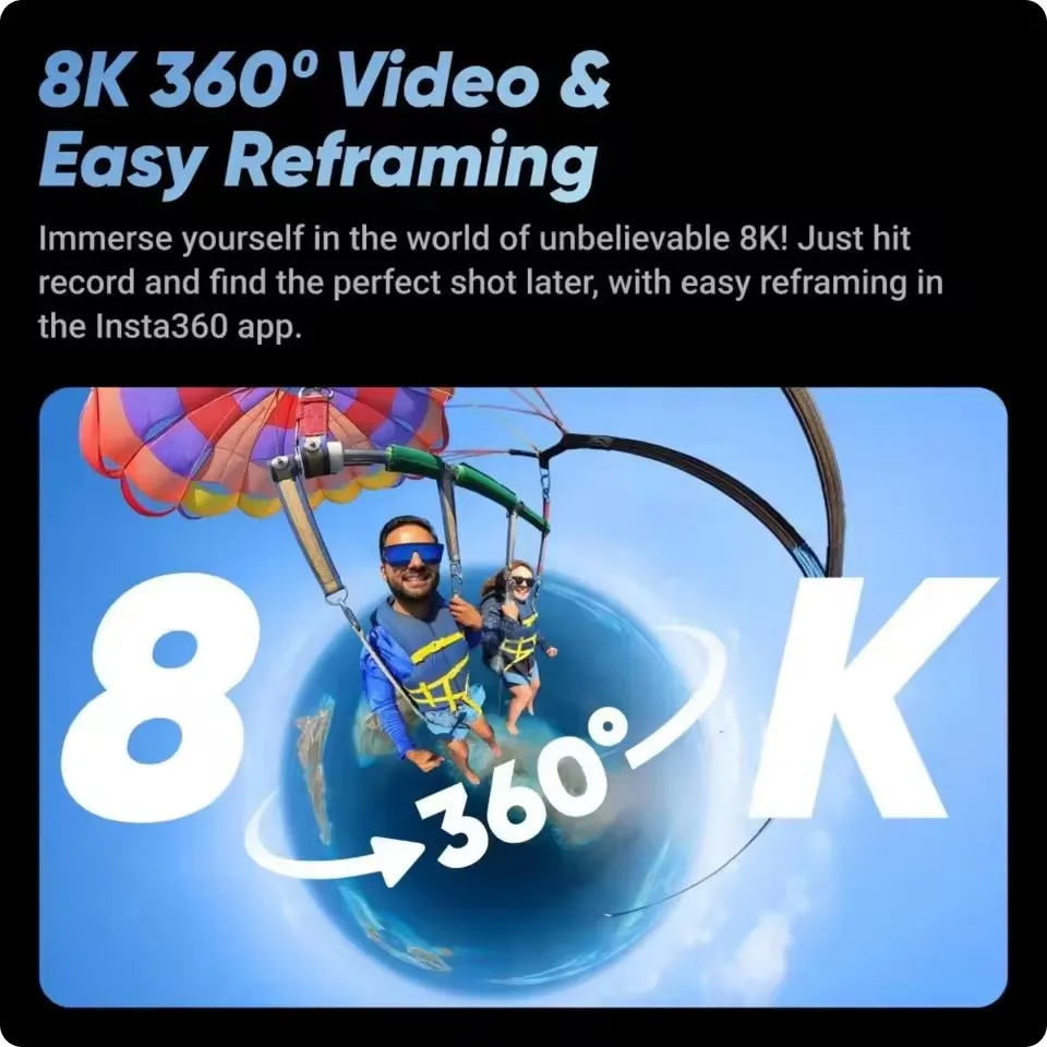 인스타360 공식 리퍼비시 X4 /X3 /X2 /GO 3S/ ACE PRO 2 액션 카메라 4K 8K 방수 안정화 캠코더