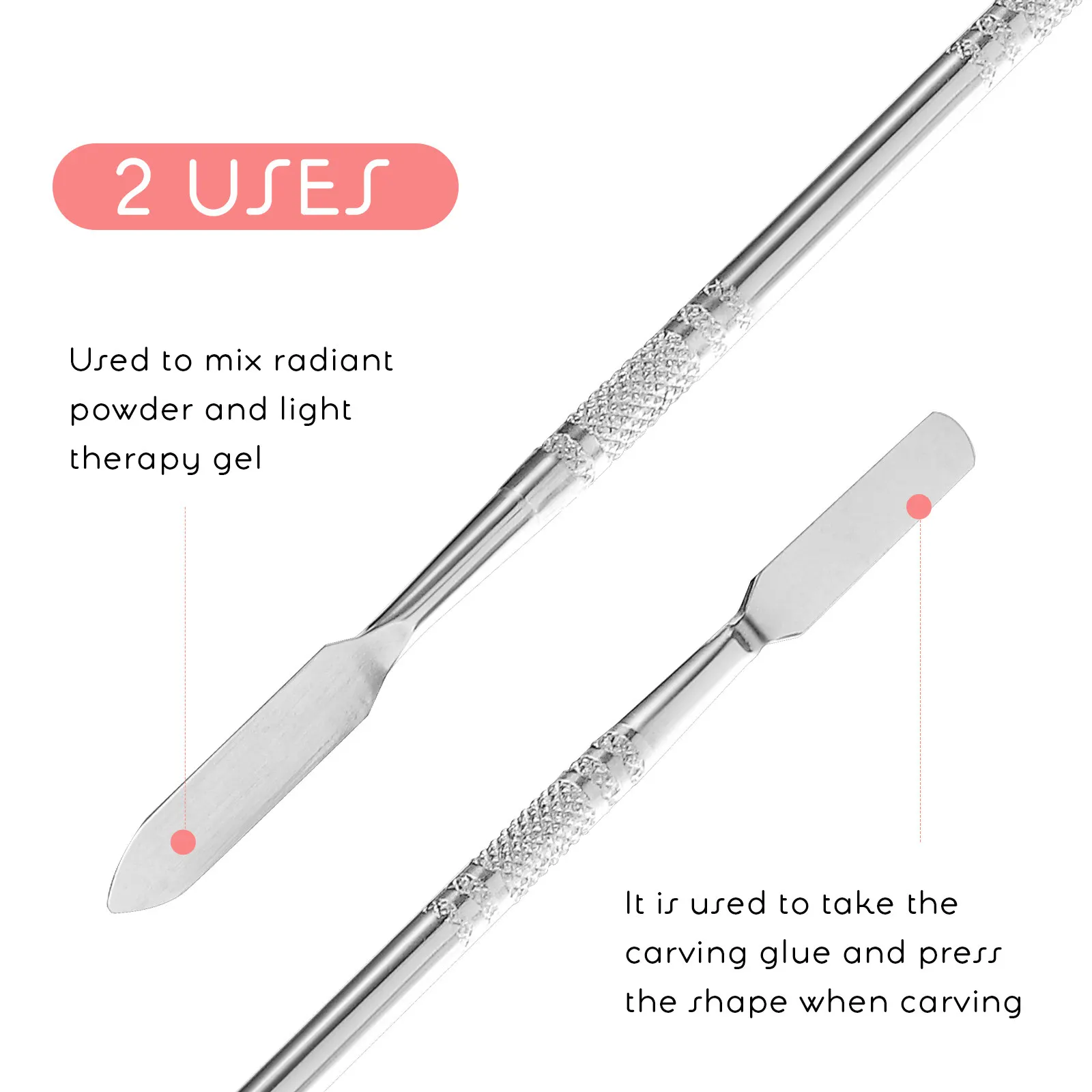 3Pcs 네일 아트 팔레트 유리 투명 스무스 믹싱 보드 네일 젤 폴리쉬 아크릴 페인트 파운데이션 스테인레스 스틸 듀얼 헤드