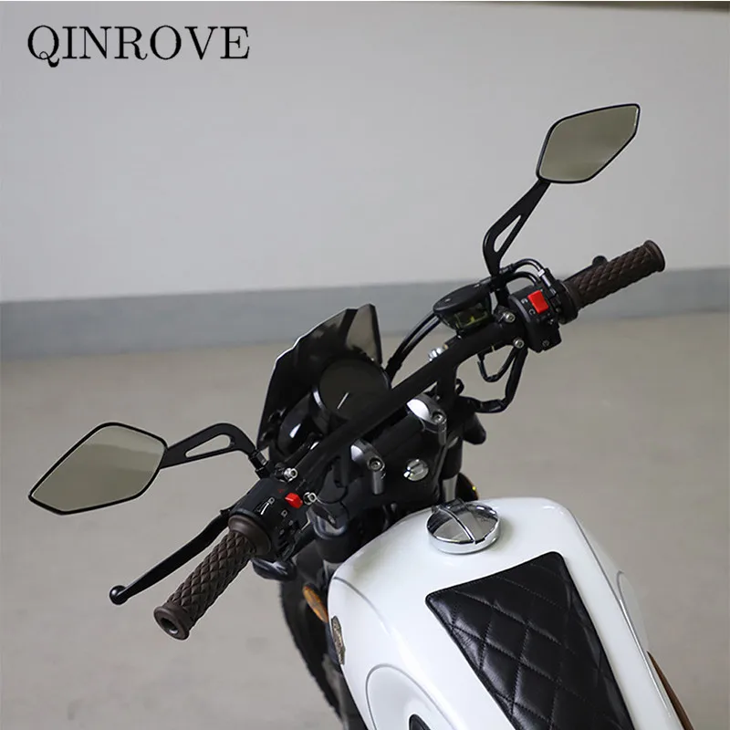 오토바이 백미러 블랙 알루미늄 합금 사이드 미러, 혼다 NC 750X 베넬리 TRK 502X 702 범용, 8mm, 10mm