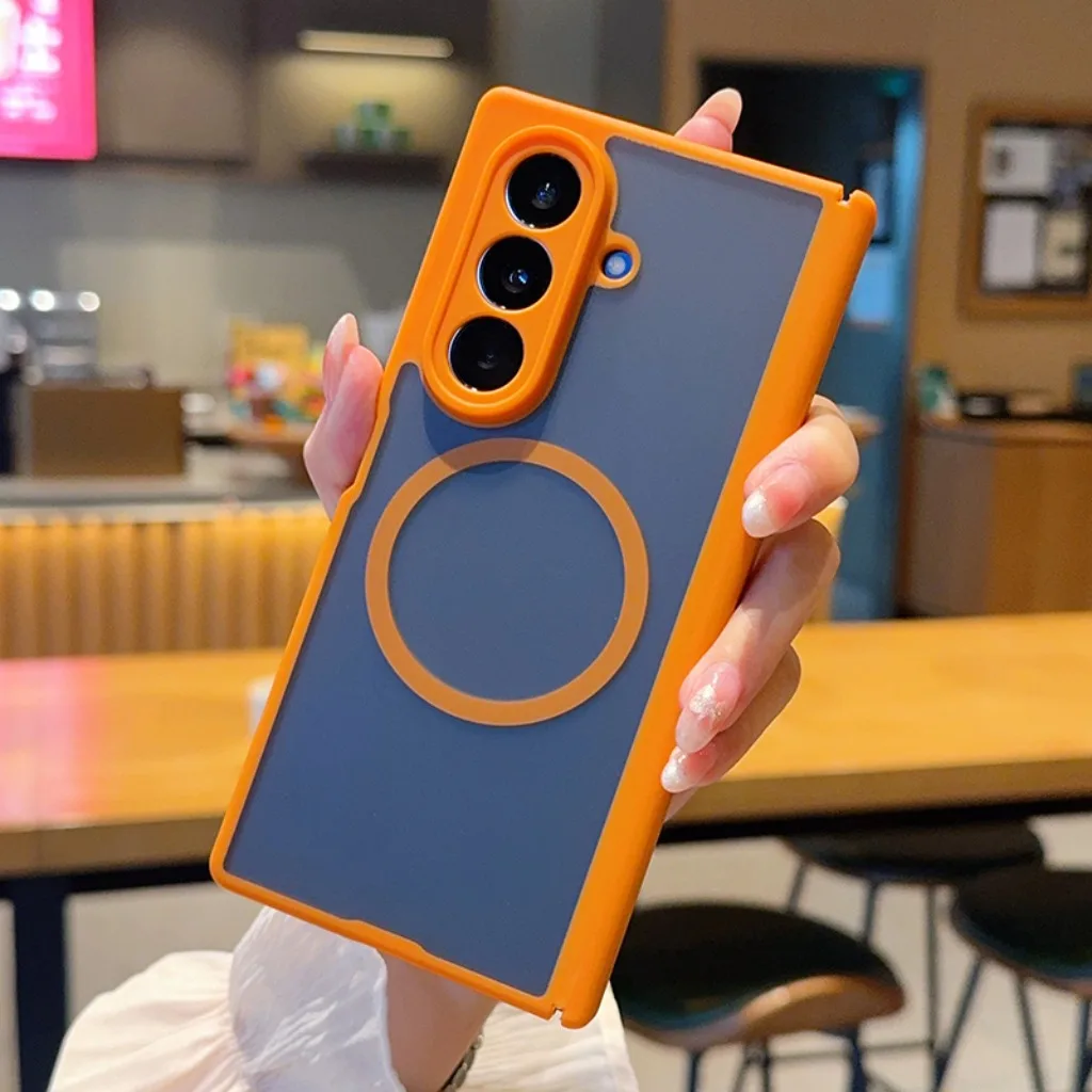 Matte Translucent Magnetic Phone Case with Full Hinge Protection