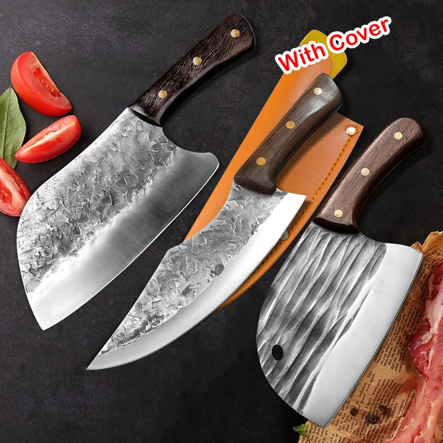 Big Bone Knives Chopping Knife 835g Stainless Steel Cleaver 5mm Blade  Chopping Kitchen Knives Cutting Pork Bone 4Cr13mov Cutlery