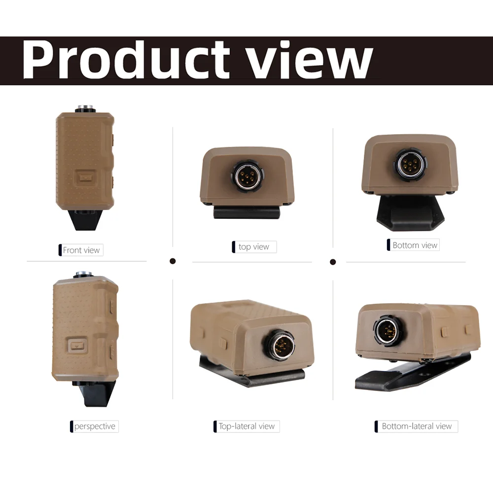 FCS TACTICAL V20 PTT Single Communication Channels for AMP Headset High Quality Tactical Call Accessories Lightweight Design