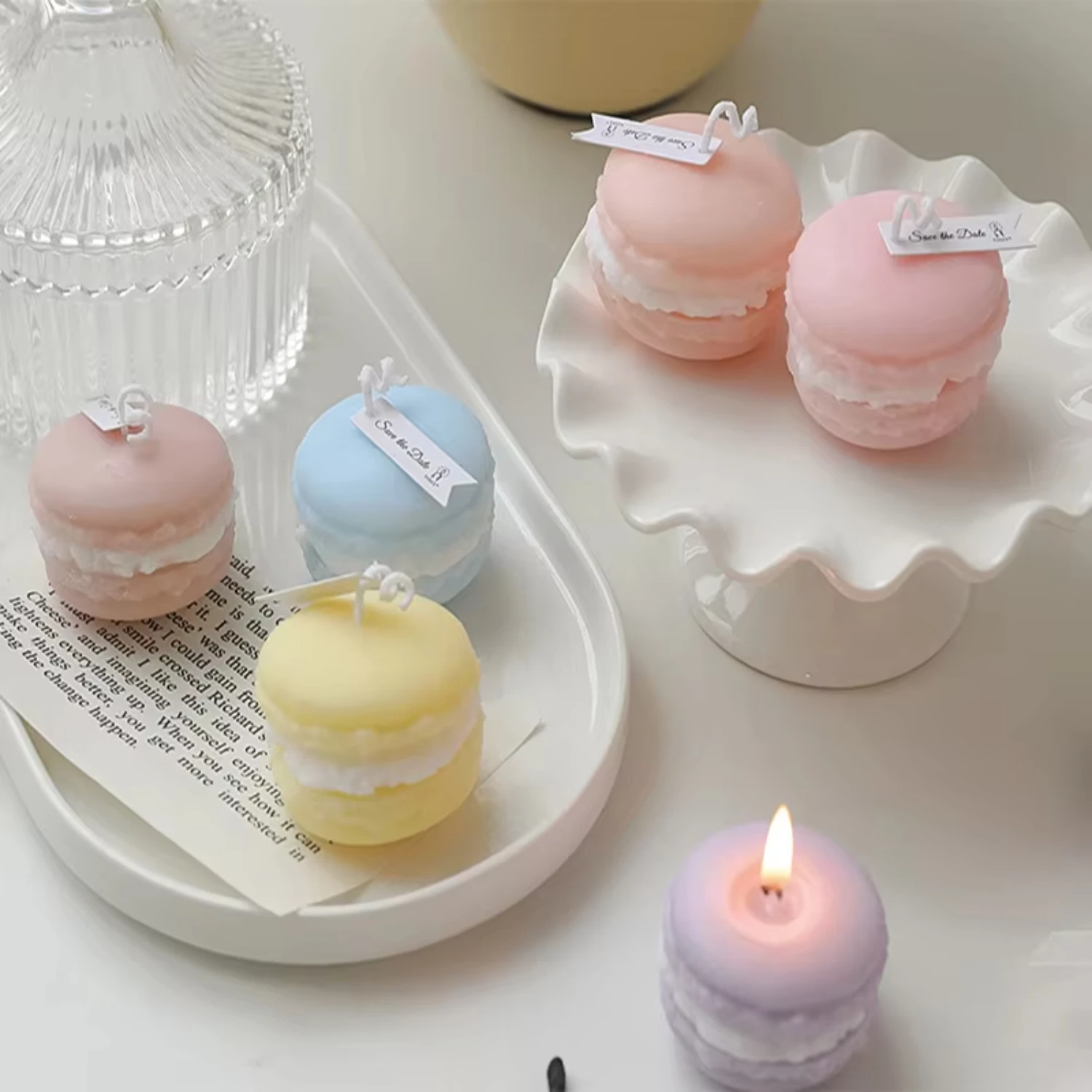Handmade Scented Candle 7 Day Candles Macaroons Candles Handmade Cute Wedding Party Birthday INS
