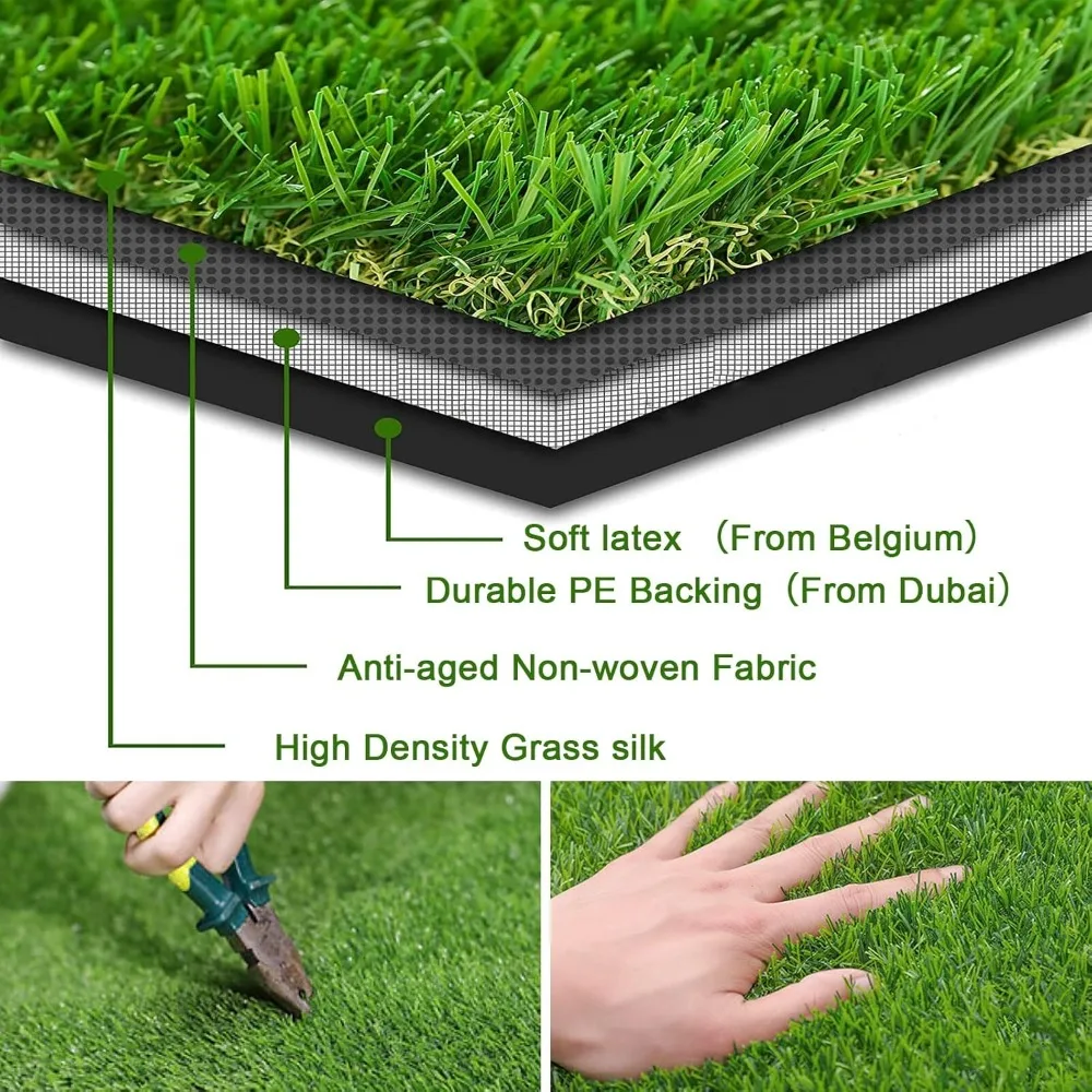 Artificial Turf Grass,Fake Grass Rug Indoor Outdoor,Realistic High-Density Sturdy Artificial Turf Carpet for Dogs Pets Garden