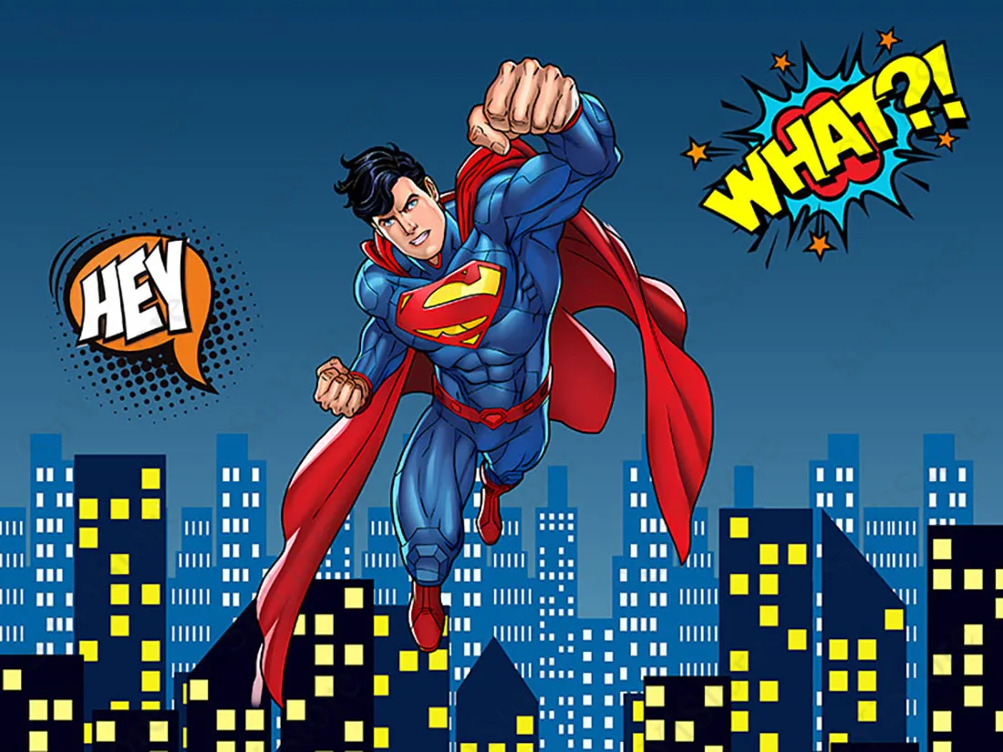 Superhero SuperMan Round Photography Backdrop Boys Birthday Party  Decoration Circle Photo Background Cylinder Covers - AliExpress, image size:1100x825