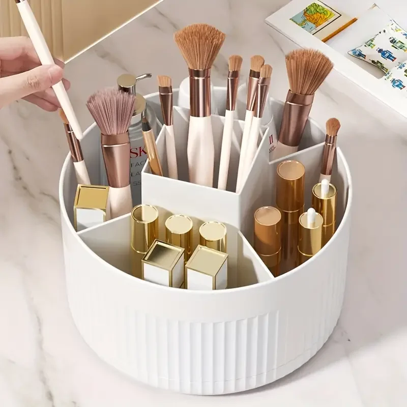1PC Plastic Holder 360&deg;Rotating Makeup Storage Box Desktop Makeup Organizer Cosmetic Brush Holder Lipstick Eyebrow Pencil makeup organizer makeup storage box cosmetic storage box storage box