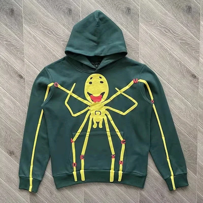 

Good Quality CPFM.XYZ Puff Print GreenSpicy Ink Spider Hoodie Men CPFM XYZ Women Vintage Oversize Hooded Sweatshirts GYM