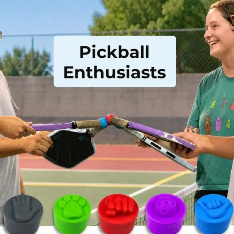 Pickleballs 패들 엔드 캡 제기 모양의 실리콘 핸들 플러그, 표준 패들 69HD 용 장식 그립 엔드 프로텍터