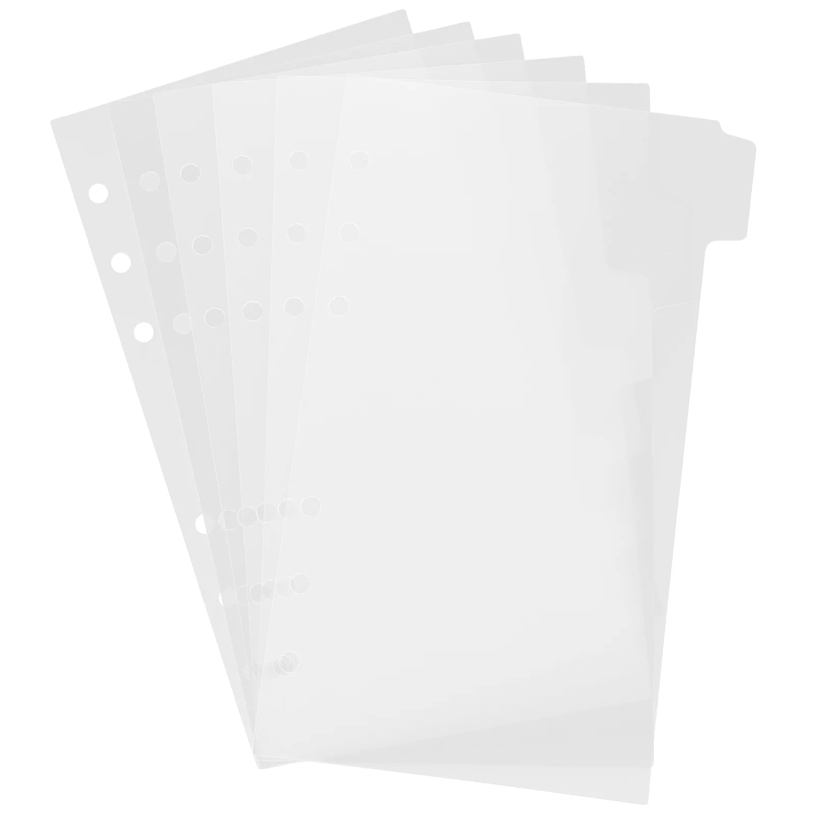 

6 Sheets Clear Binder Tags Notebook Tab Dividers Plastic Tabs Loose Leaf Frosted Pp Planner Colored Loose-leaf Page Markers