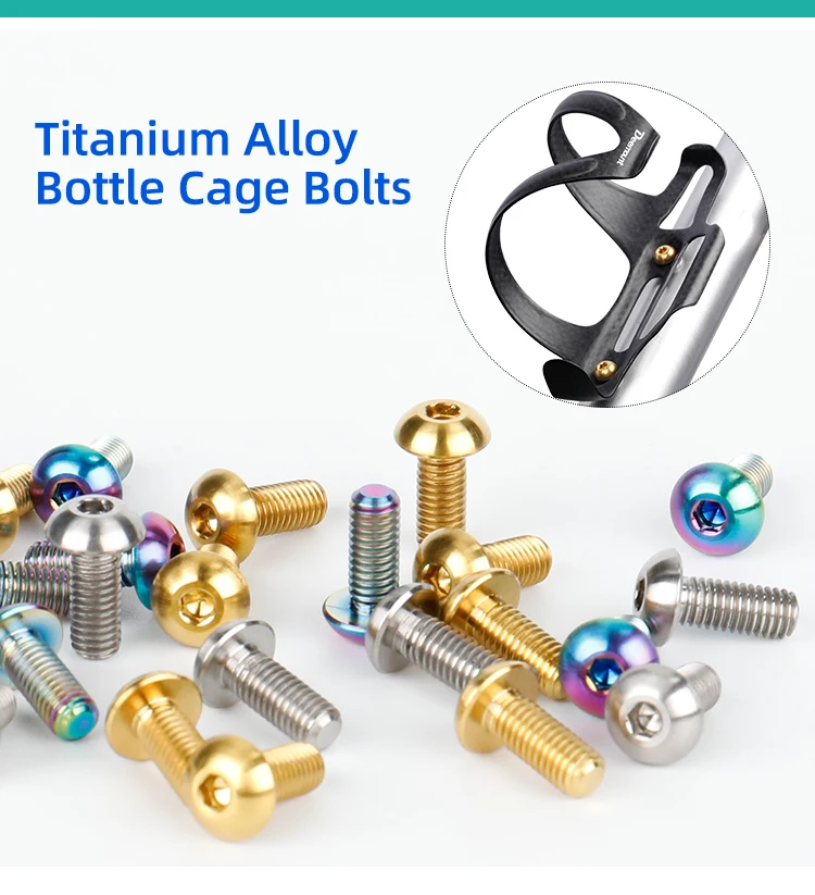 Description Picture 2 of itemDeemount M5*12mm Bicycle Bottle Cages Bolts Titanium TC4 Kettle Stand Fixing Screw 3mm Hex Head MTB Road Bike Fastening Parts