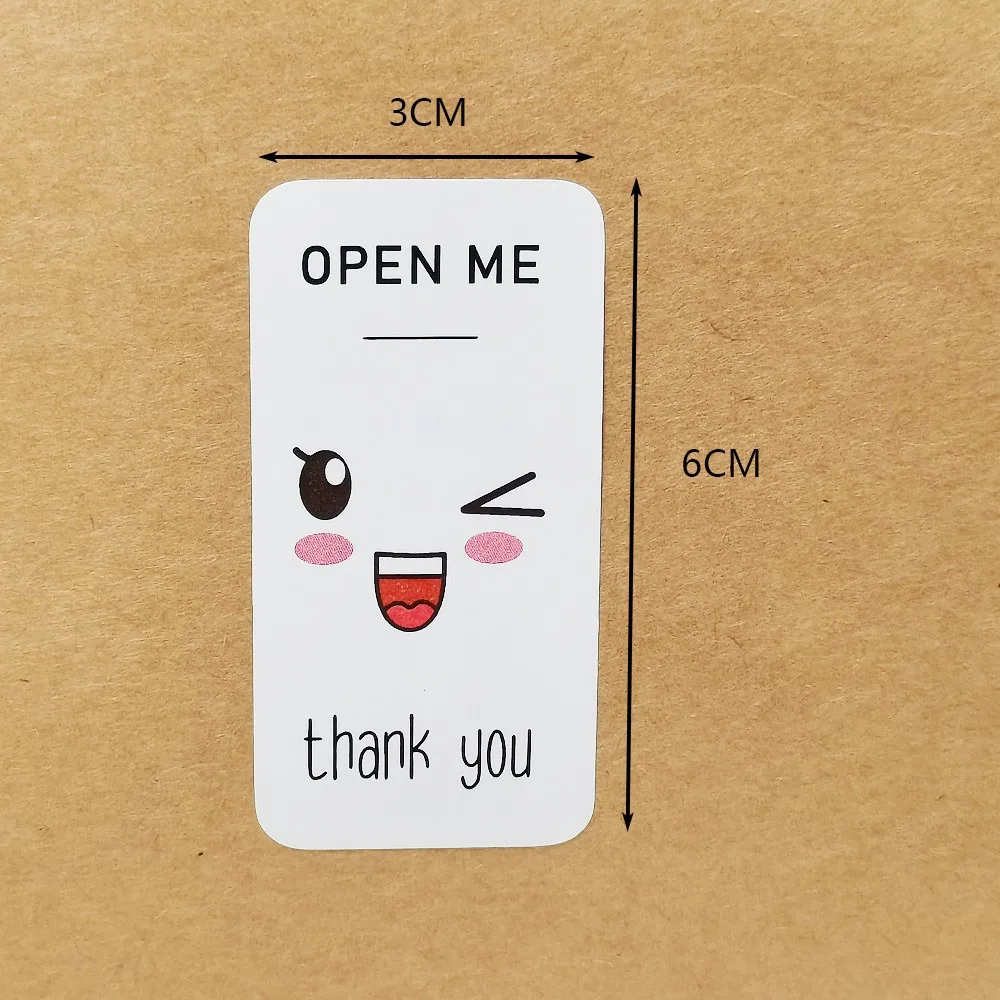 40-100pcs Cute OPEN ME STICKERS 3*6cm Labels Thank Your Stickers For Small Business Package Decor,Gift Box bag,Shipping Stickers