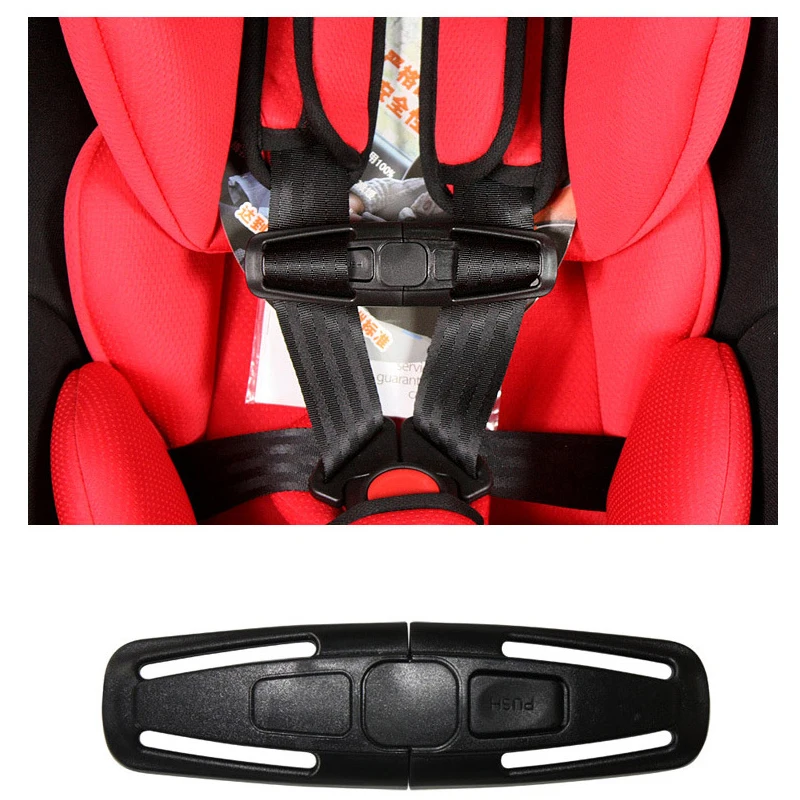 2pcs Durable Black Car Baby Safety Seat Strap Belt Harness Chest Child