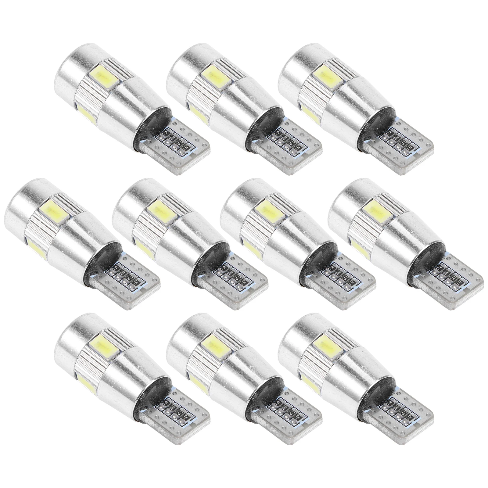 

10PCS Super Bright T10 Car Bulbs LED Error Free Lamp 6 SMD White Side Light