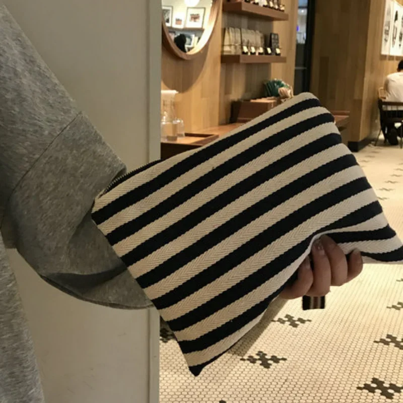 Cosmetic Bag Women Striped Makeup Case Organizer Korean Tassel Cosmetic Pouch Necesserie Travel Toiletry Bag Canvas Beauty Case Makeup Organizer Cosmetic Bag Cosmetic Storage Bag Toiletry Bag Makeup Bag Cosmetic Case