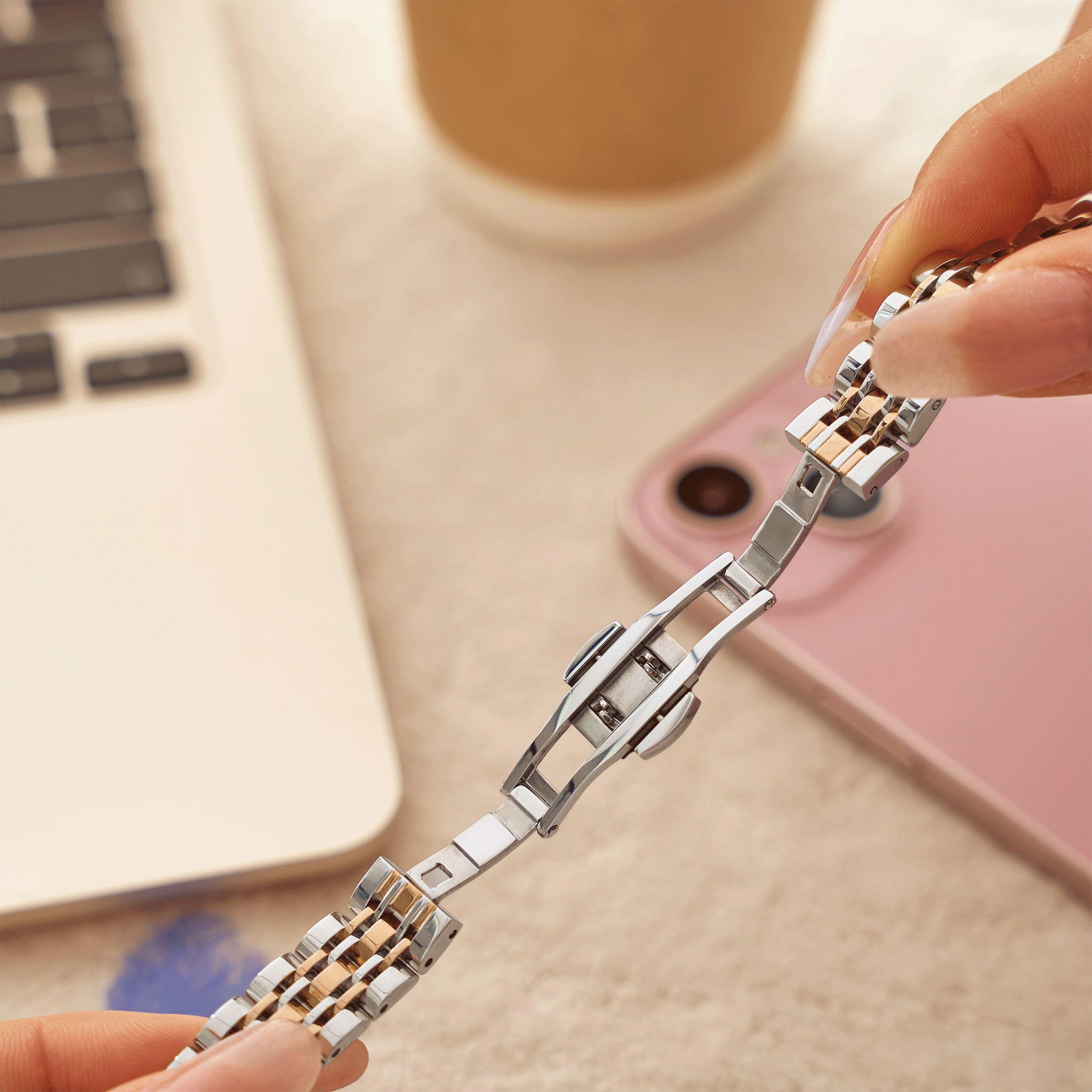Elegant Stainless Steel Chain Strap