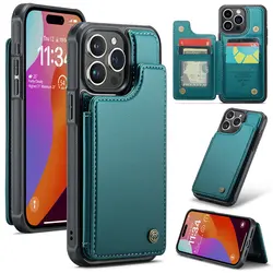 Premium Flip Leather Wallet Phone Case with Credit Card Holder and Shockproof Protection for iPhone 12 Pro (Green)