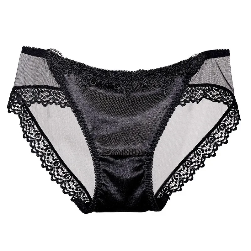 

Sexy Panties Women's Lace Low-waisted Sheer Mesh Ladies Panties Ultra-thin Cotton Gear Briefs Women