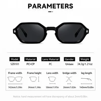 Lunettes de soleil hexagonales vintage à petite monture pour femmes et hommes, de marque de luxe, populaires, style punk, avec rivets, pour la conduite 4