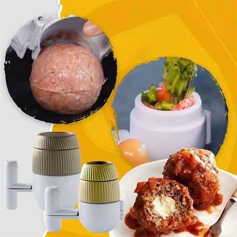 Meatball Maker 2pcs Meatball Maker Non-Stick DIY Meat Stuffed Sandwich Meatball Shaper Meat Kitchen Tools Fish Ball Rice Ball Making Mold