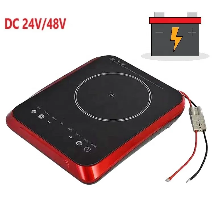 Touch Button Solar 24 Volt 48v Electric Heaters Induction Cooker High Efficiency 12v Cooking Stove for Car Outdoor Home Camping