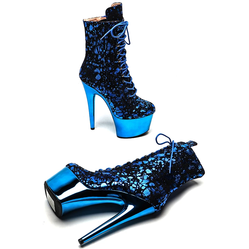 Leecabe  17CM/7inches Suede  upper Pole dancing shoes High Heel platform Pole Dance boot