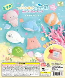 Yell capsule toys Round Eyes Aquarium Plush Badge ~Emerald Green cute kawaii Axolotl shark seal stuffed toys With safety pin