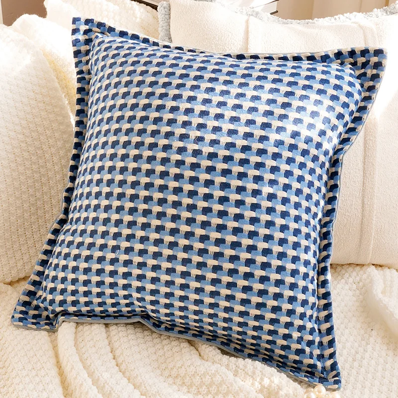 Bestickte Blumen-Kissenbezüge, bunte Blumen, Plüschfell, Baumwolle, dekorative Kissenhüllen für Sofa, Schlafzimmer, Heimdekoration – Detail 16