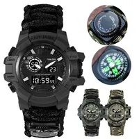 SHIYUNME G Style Men Sports Watches Outdoor Camping Compass Thermometer Waterproof LED Digital Watch Man Military Wrist Watch 1