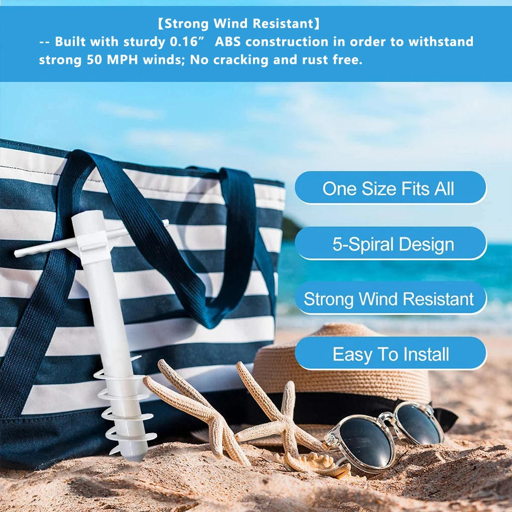 

Beach Umbrella Base Spiral Outdoor Parasol Stand Portable Wind-proof Sun Umbrella Fixing Holder