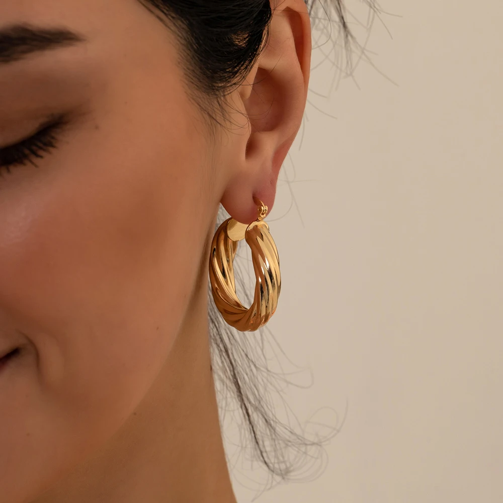 6 Paia Di Orecchini Geometrici Grandi Oro - Set Gioielli Minimalisti Per Donna E Ragazza