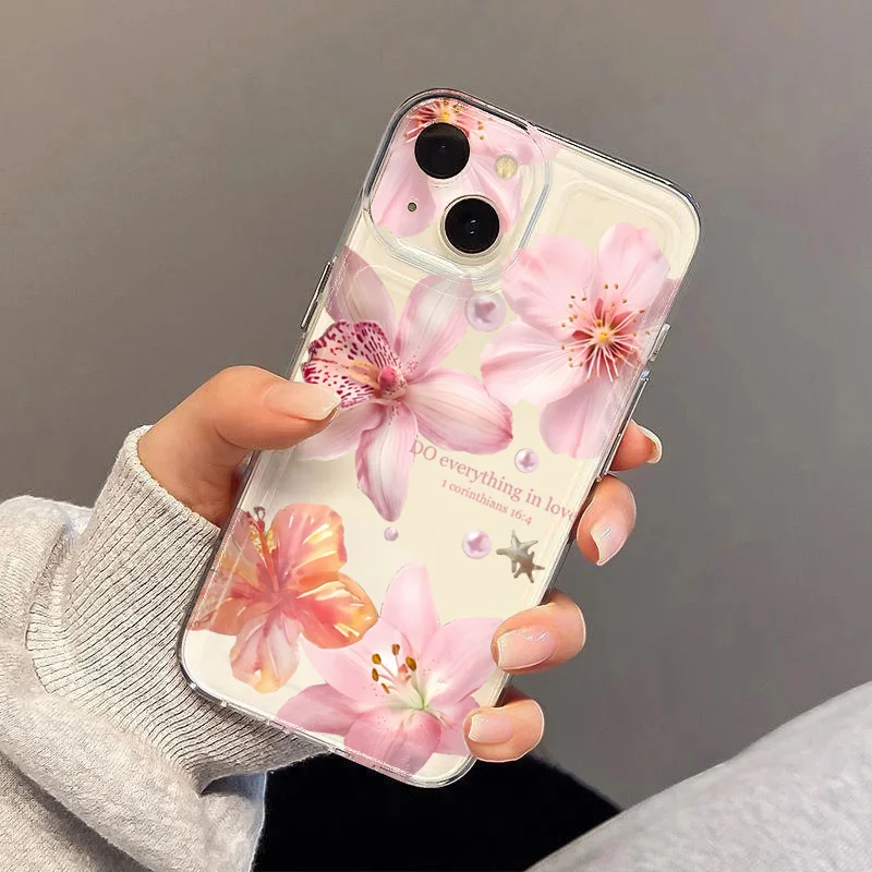 Lily Flower Floral Clear Soft Phone Case