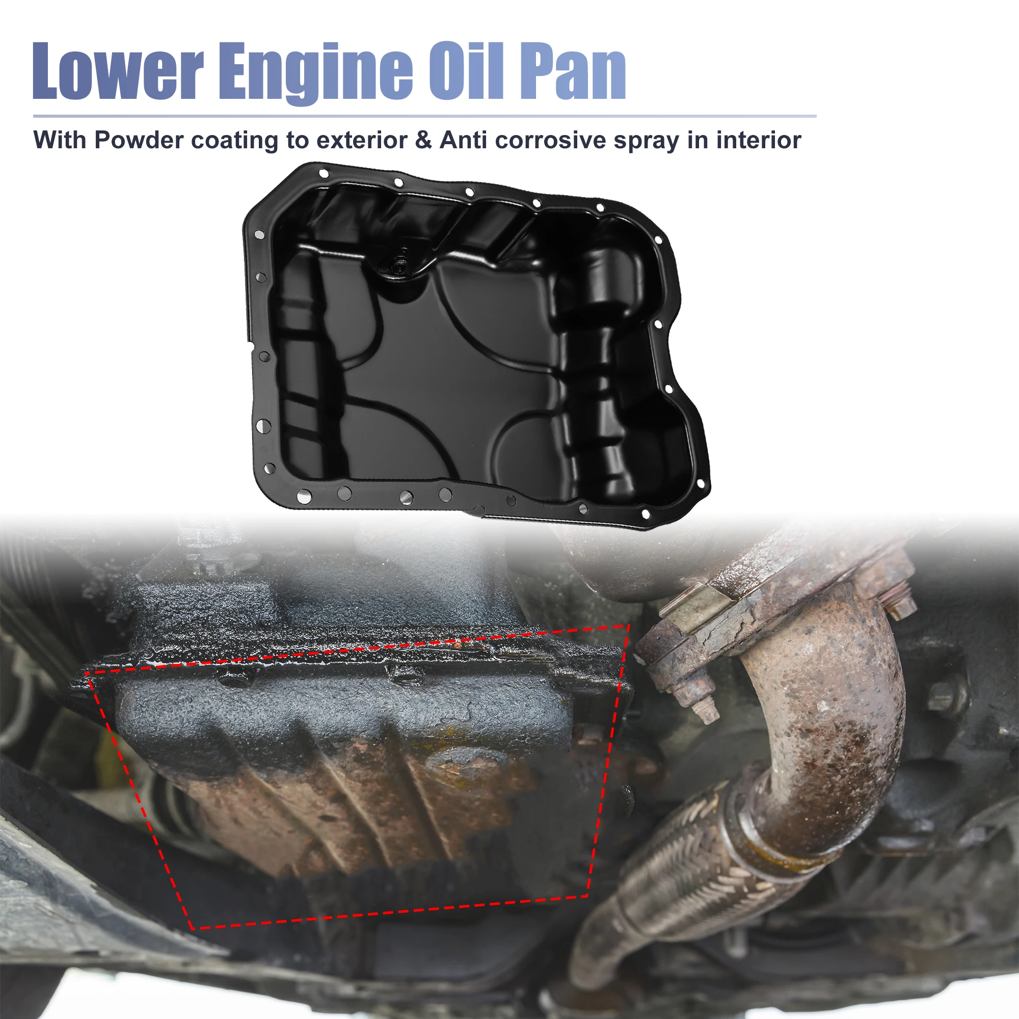 X Autohaux Engine Oil Pan No.5047566AA for Chrysler 200 2015- for Fiat 500X-Ram ProMaster City 2015-