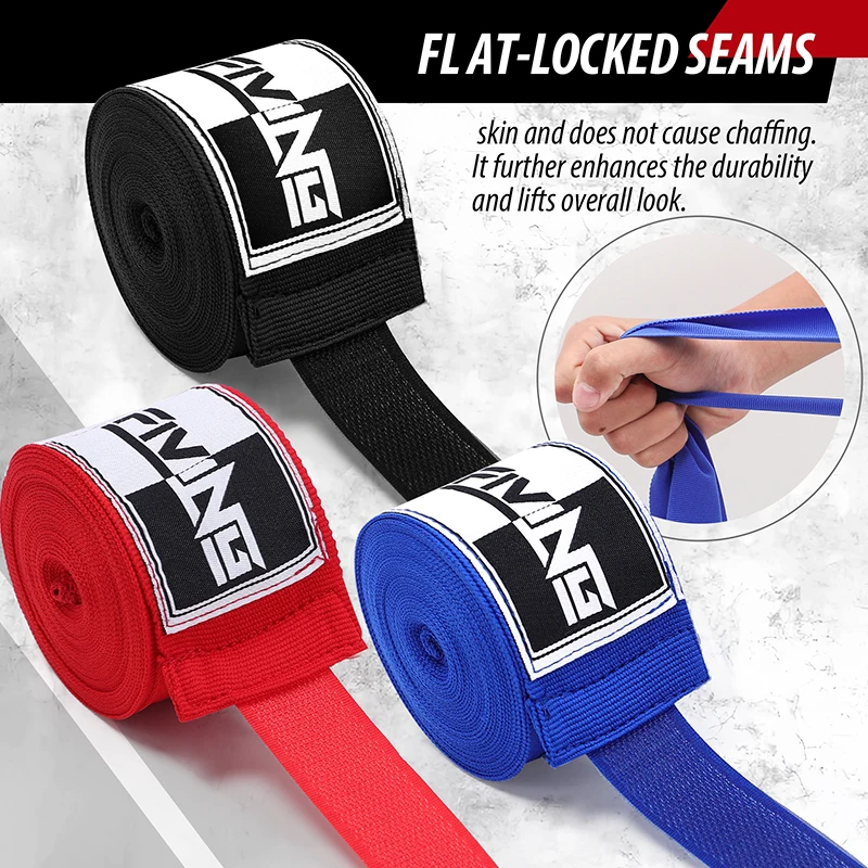 Boxing Bandages 180 Inch Elasticated Thumb Loop Bandages Wrist Wrap Protection for Men Women Muay Thai MMA Kick
