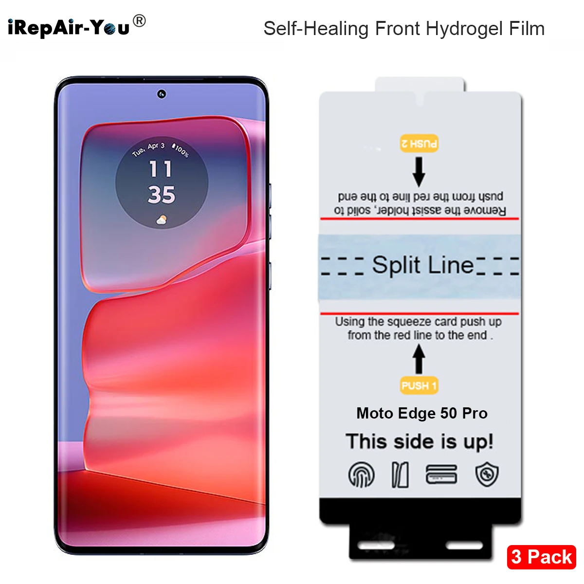 2-Pack HD Self-Healing Screen Protector Hydrogel Film, Case-Friendly