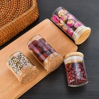10X Glass Food Storage Container With Cork/Bamboo Lids Large Capacity Sealed Glass Bottles Pot Jar For Kitchen Organizer Tools 2