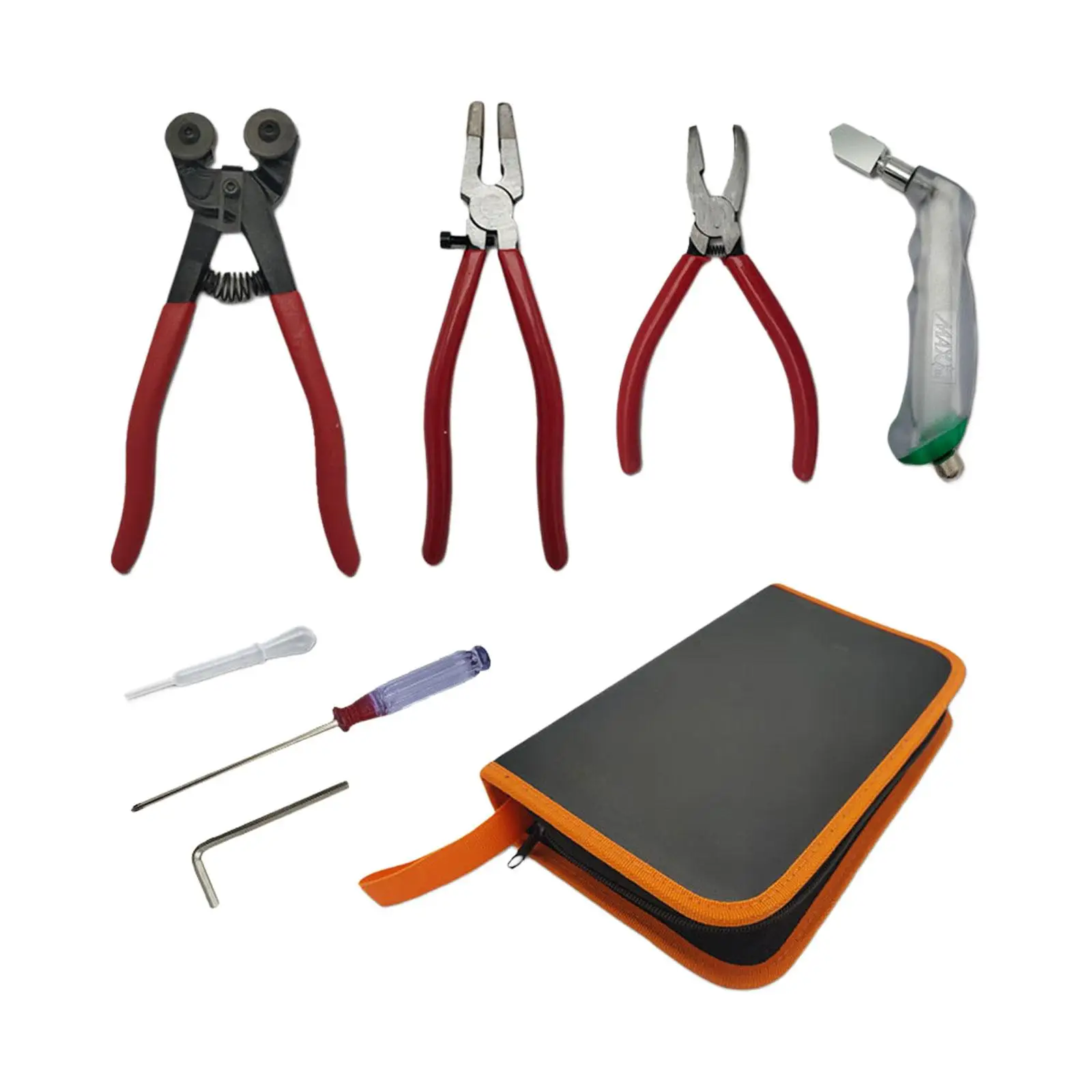 Glass Cutting Tool Set Glass Running Pliers Breaking Pliers Oil Dropper Storage Bag for Mosaic Tiles Mirrors Stained Glass 4