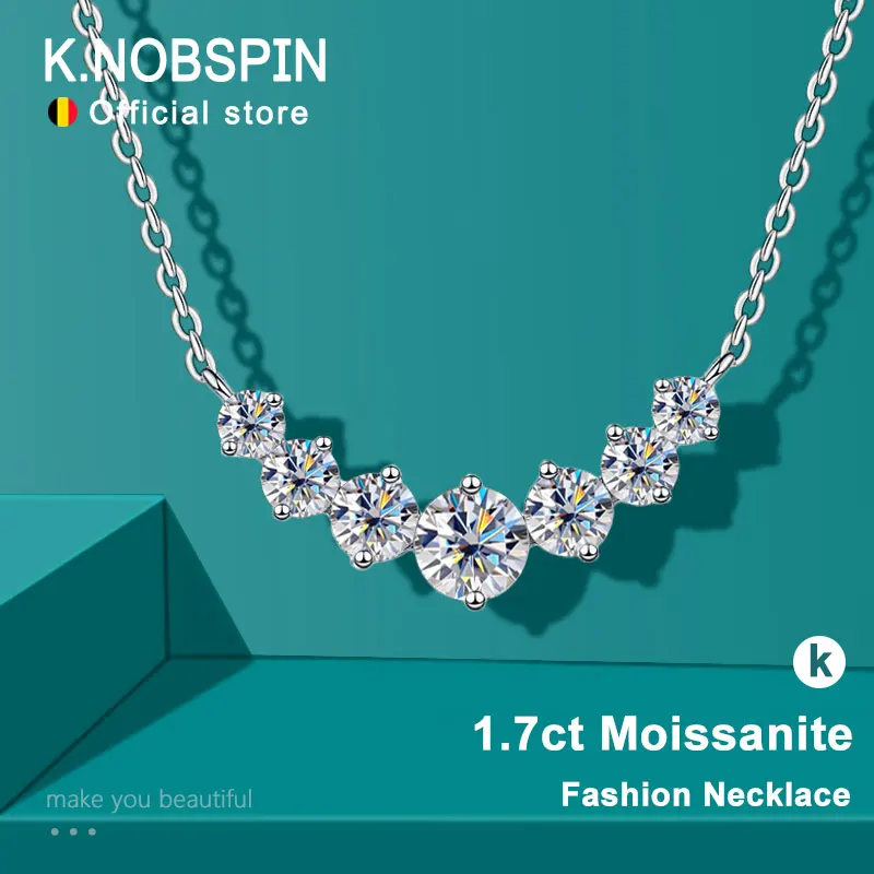 White Gold Necklace Diamonds Gold Plated Moissanite Necklace K