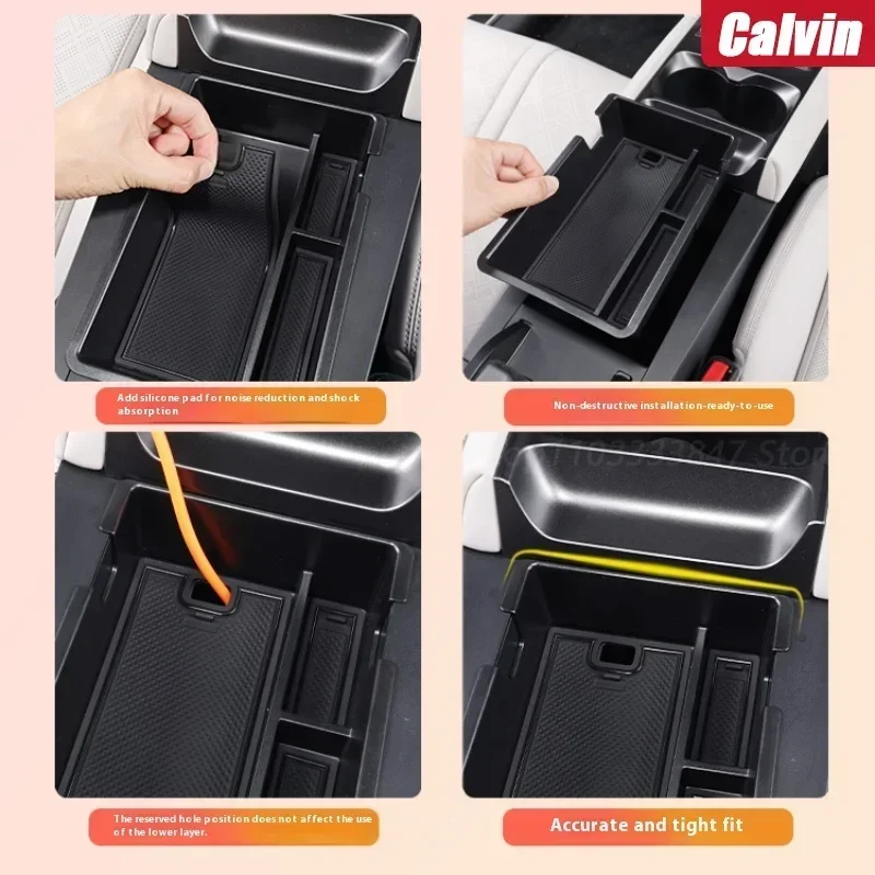 Car Armrest Storage Box Central Control Lower Storage Box Interior Refit Parts Car Accessories For BYD Yuan UP