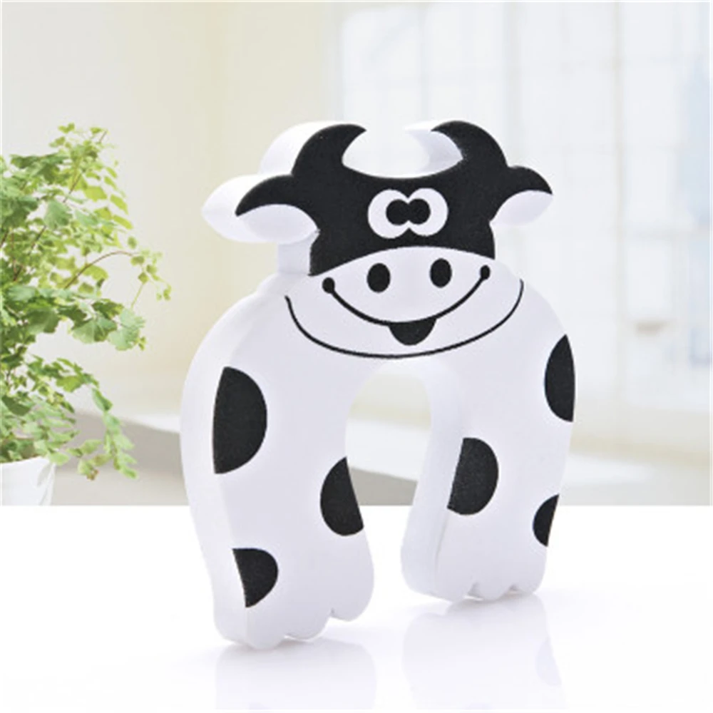 7pcs/Set Children Safety Cartoon Door Clamp Pinch Hand Security Stopper Cute Animal Baby Safety Door Stopper Clip Security