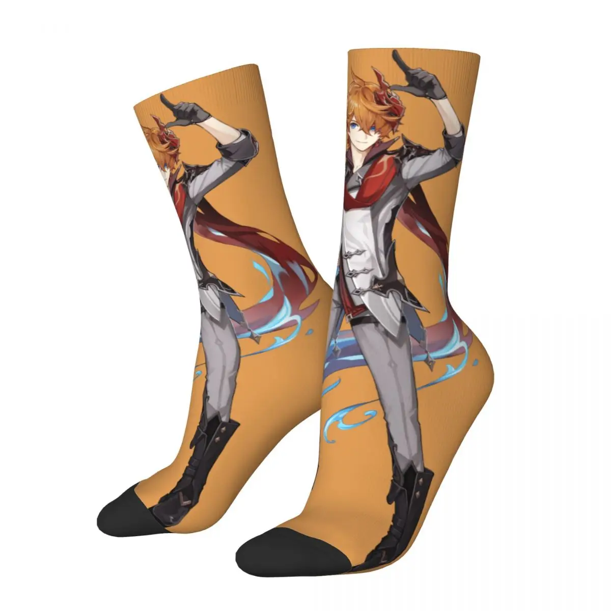 Genshin Impact Childe Tartaglia Men Women Socks Windproof Beautiful Spring, Summer, Autumn, and Winter Dressing Gifts коврик для мыши genshin impact the immovable god and the eternal euthymia