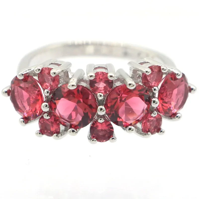 3.5g Customized 925 SOLID STERLING SILVER Ring Luxury Violet Topaz Citrine Peridot London Blue Topaz Rhodolite Garnet Sz 5.5-10