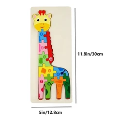 Engaging Wooden and Animal Jigsaw Puzzle Set for Kids, Ideal Gift for Ages 1 - 6 (Giraffe)