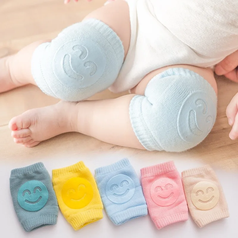 

Baby Knee Pads Children's Anti Slip Crawling Pads Children's Knee Pads Safety Knee Pads Warm Legs Elbow Smiling Face Knee Pads