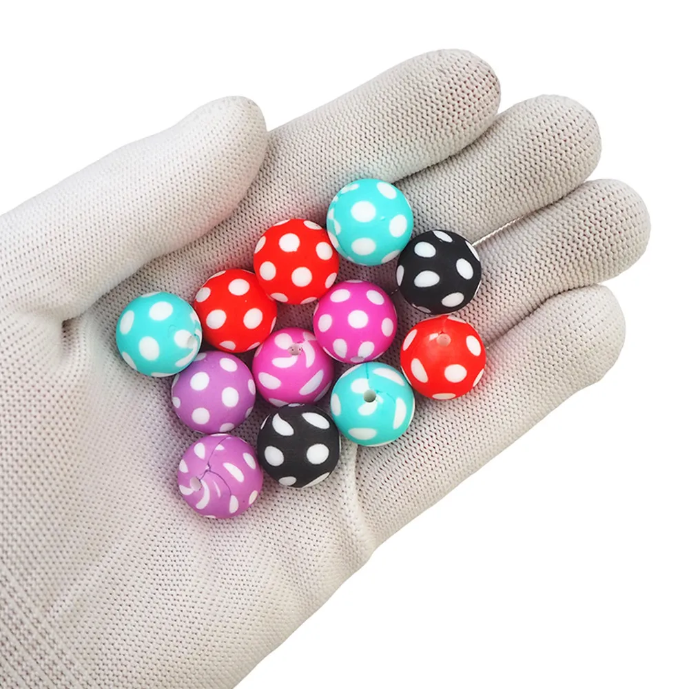 Chenkai 50PCS 15mm Red Ball Print Silicone Beads Baby Round Shaped Bead Teething BPA Free DIY Sensory Chewing Toys Accessories 69 S85b6da49e255472cbd26f21e13a8aab74
