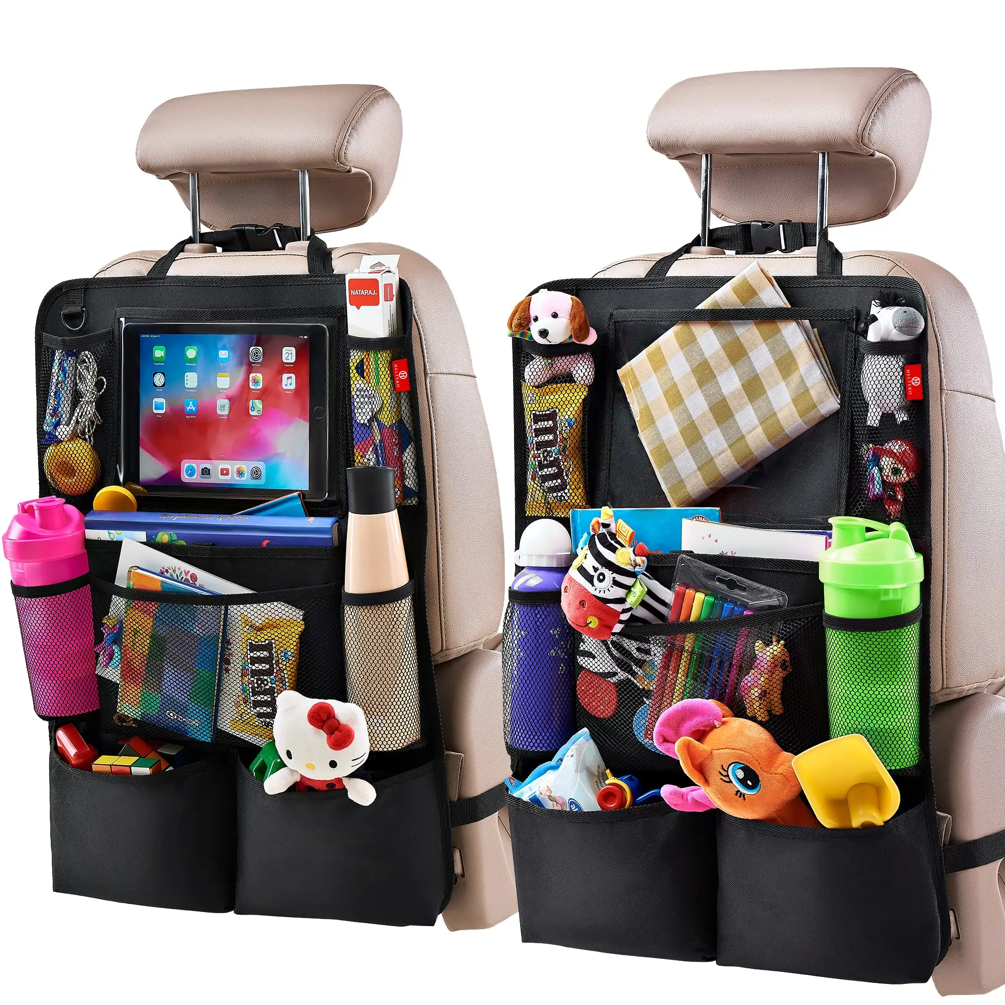 

2PCS Backseat Car Organizer Kick Mats Back Seat Protector with Touch Screen Tablet Holder Car Back Seat Organizer for Kids