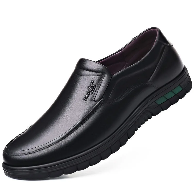 Men's PU Leather Shoes Formal Dress Loafers Large Size Casual Soft Mens Business Comfortable Non-slip Driving Shoes leather shoes anti slip shoes